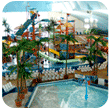 Palm Trees, lounge chairs and more at the Fallsview Beach