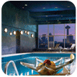 The elegant indoor pool at the Sheraton