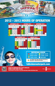 Waterpark Park Hours Calendar