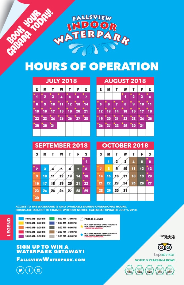 Niagara Falls Waterpark Hours Fallsview Indoor Waterpark
